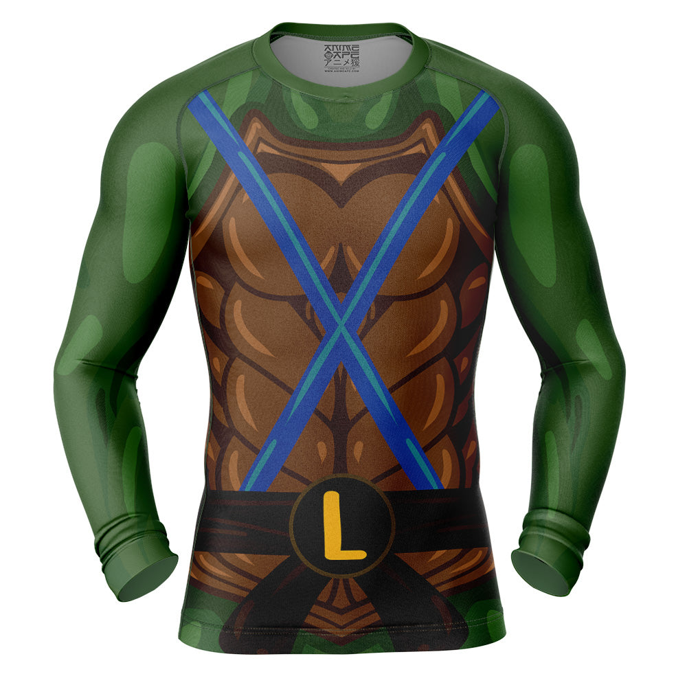 Leonardo Teenage Mutant Ninja Turtles Long Sleeve Rash Guard Compression Shirt