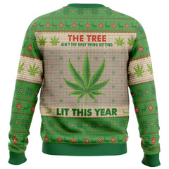 Lit This Year Weed Ugly Christmas Sweater