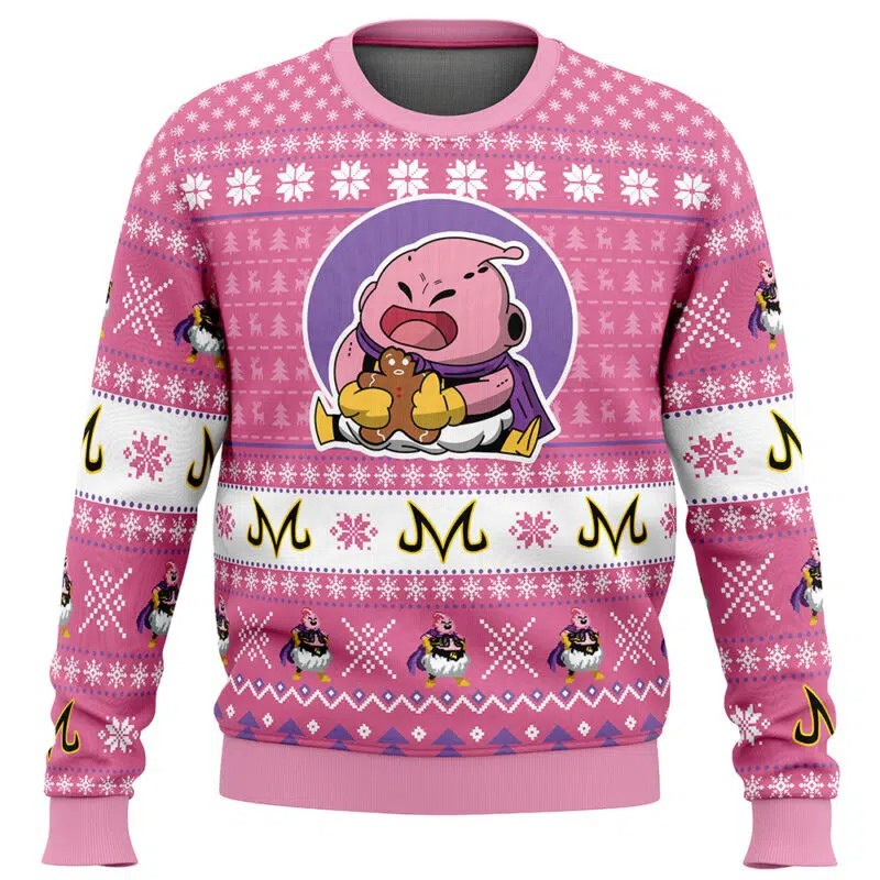Kitsukai "Majin Buu (Gingerbread Cookie)" Dragon Ball Z Ugly Christmas Sweater