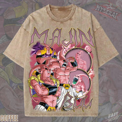Kitsukai Majin Buu Evolution Pump Cover Oversized Vintage Wash Heavyweight Graphic Tee