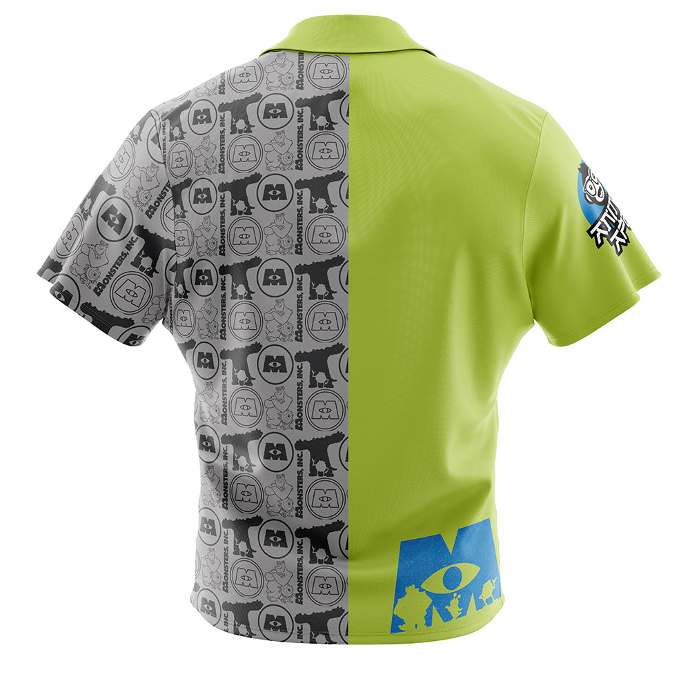 Mike and Sully Monsters Inc Button Up Hawaiian Shirt