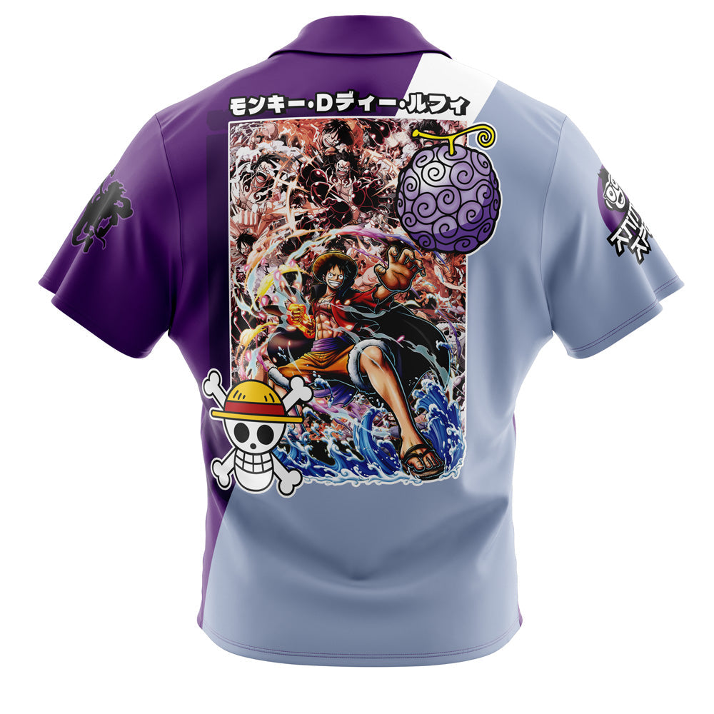Monkey D. Luffy Gear 5th V4 One Piece Button Up Hawaiian Shirt