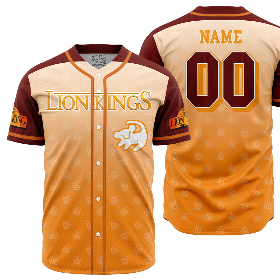Personalized Simba Lion King V1 Baseball Jersey