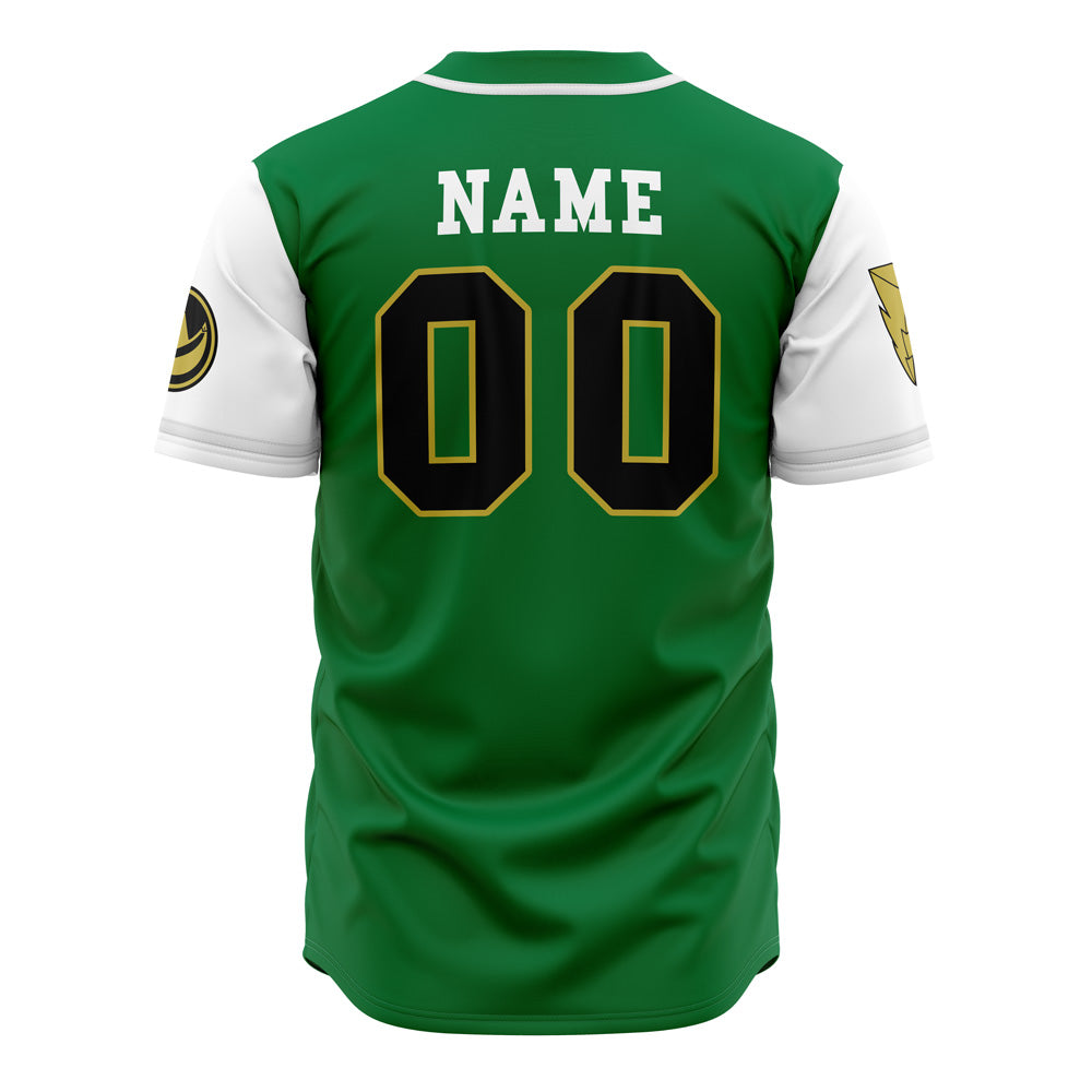 Personalized Dragonzords Green Power Rangers Baseball Jersey