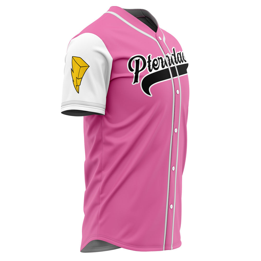 Personalized Pterodactyls Pink Power Rangers Baseball Jersey