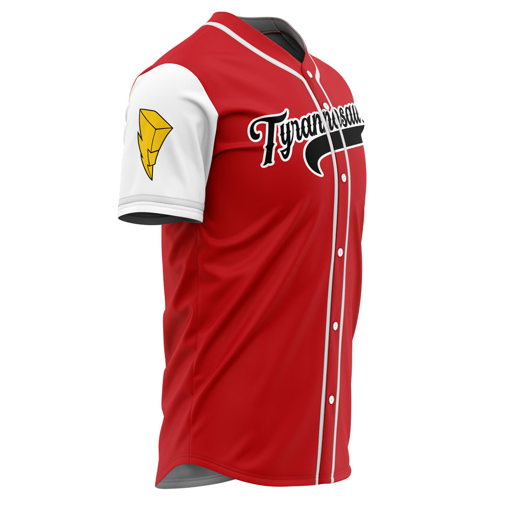 Personalized Tyrannosauruses Red Power Rangers Baseball Jersey