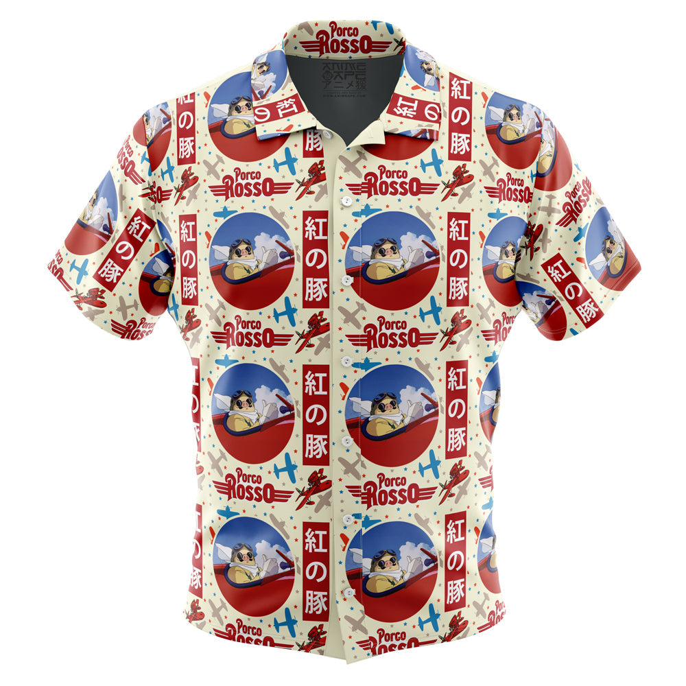 Porco Rosso Studio Ghibli Button Up Hawaiian Shirt