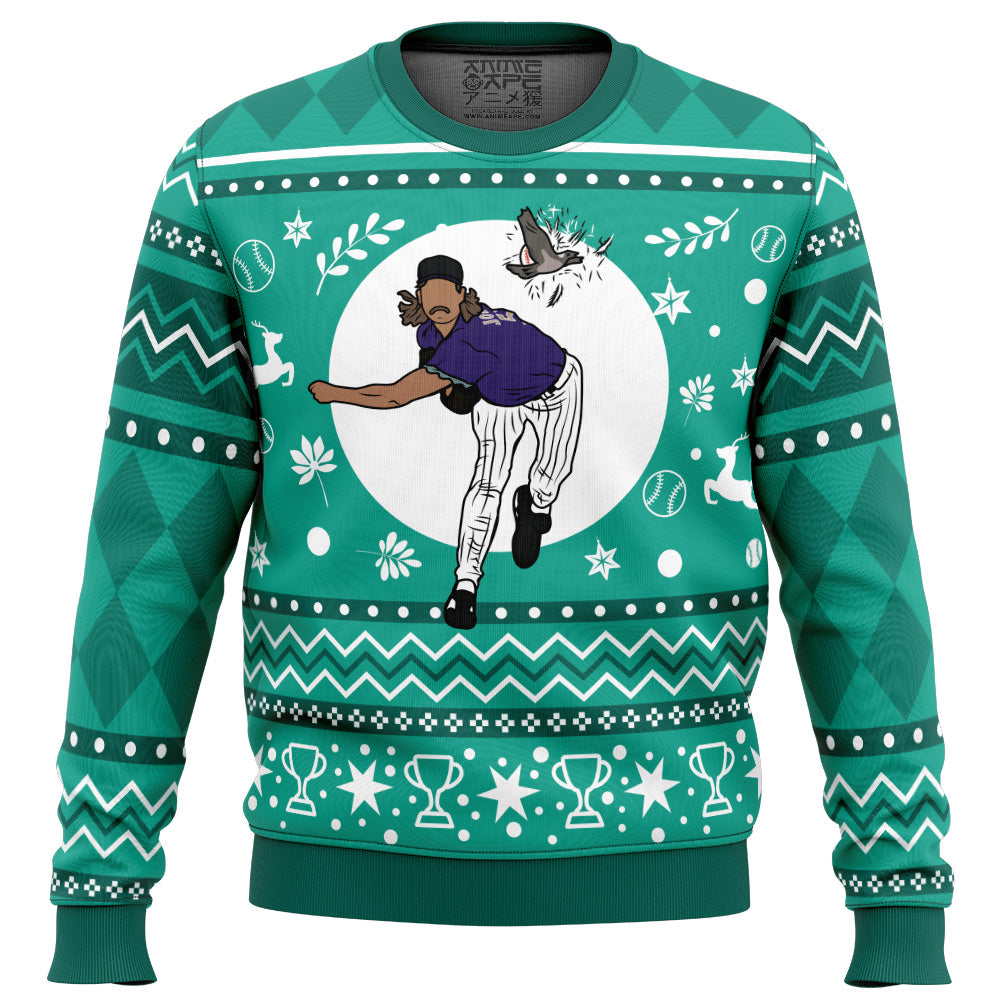 Randy Johnson Hits The Bird Ugly Christmas Sweater