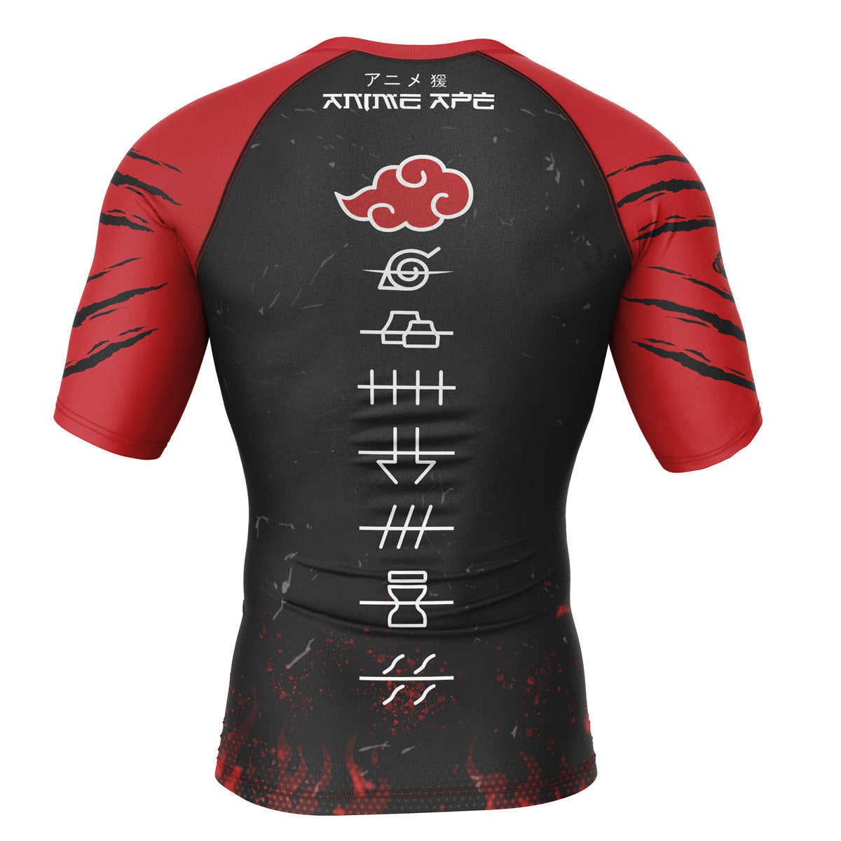 Red Cloud Pride Shippuden Short Sleeve Rash Guard Compression Shirt