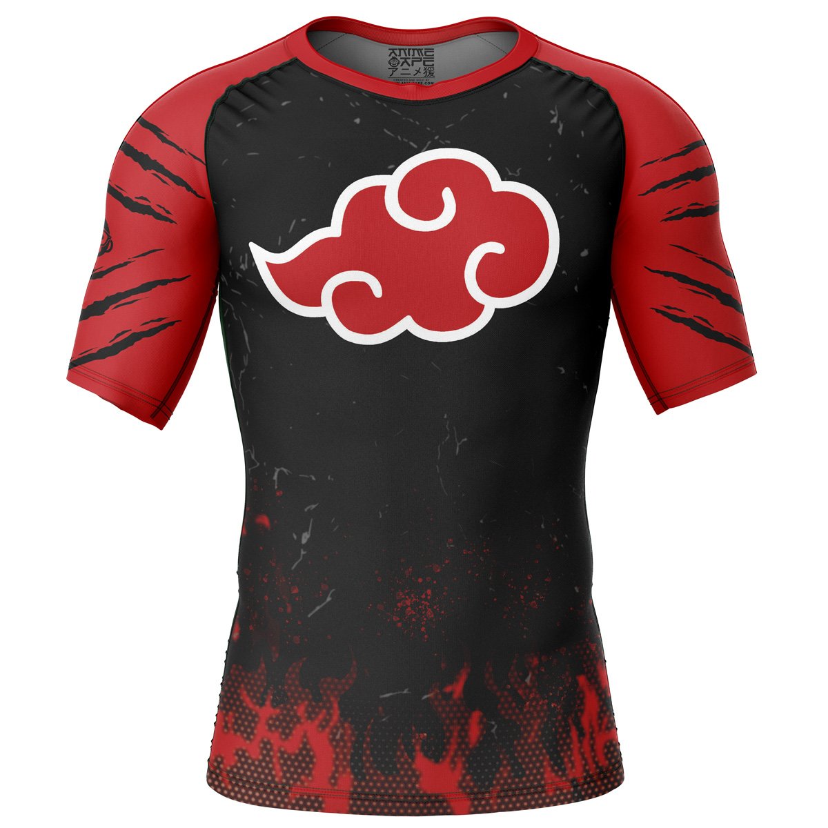 Red Cloud Pride Shippuden Short Sleeve Rash Guard Compression Shirt
