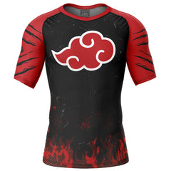 Red Cloud Pride Shippuden Short Sleeve Rash Guard Compression Shirt