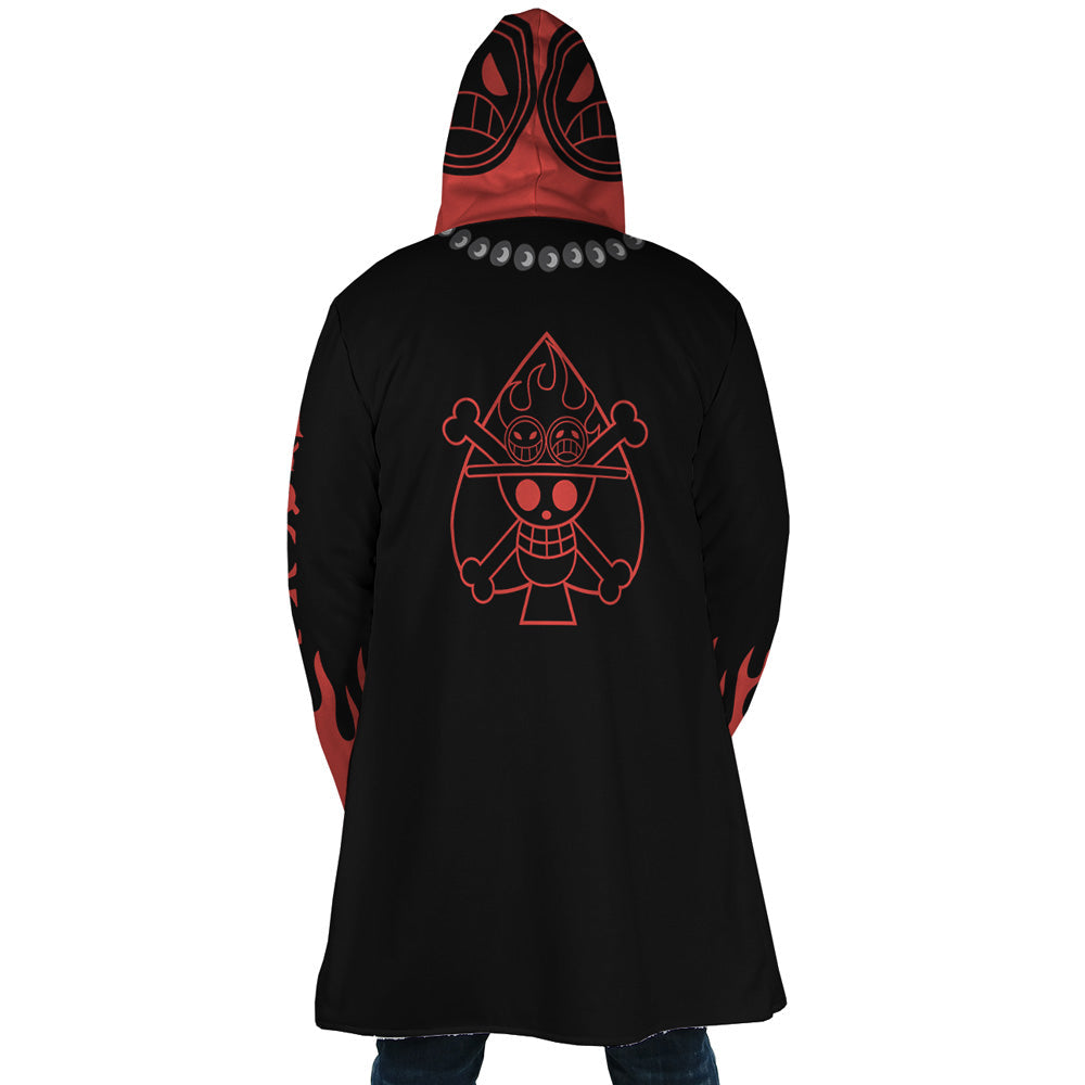 Red and Black Portgas d Ace's Arc One Piece Dream Cloak Coat