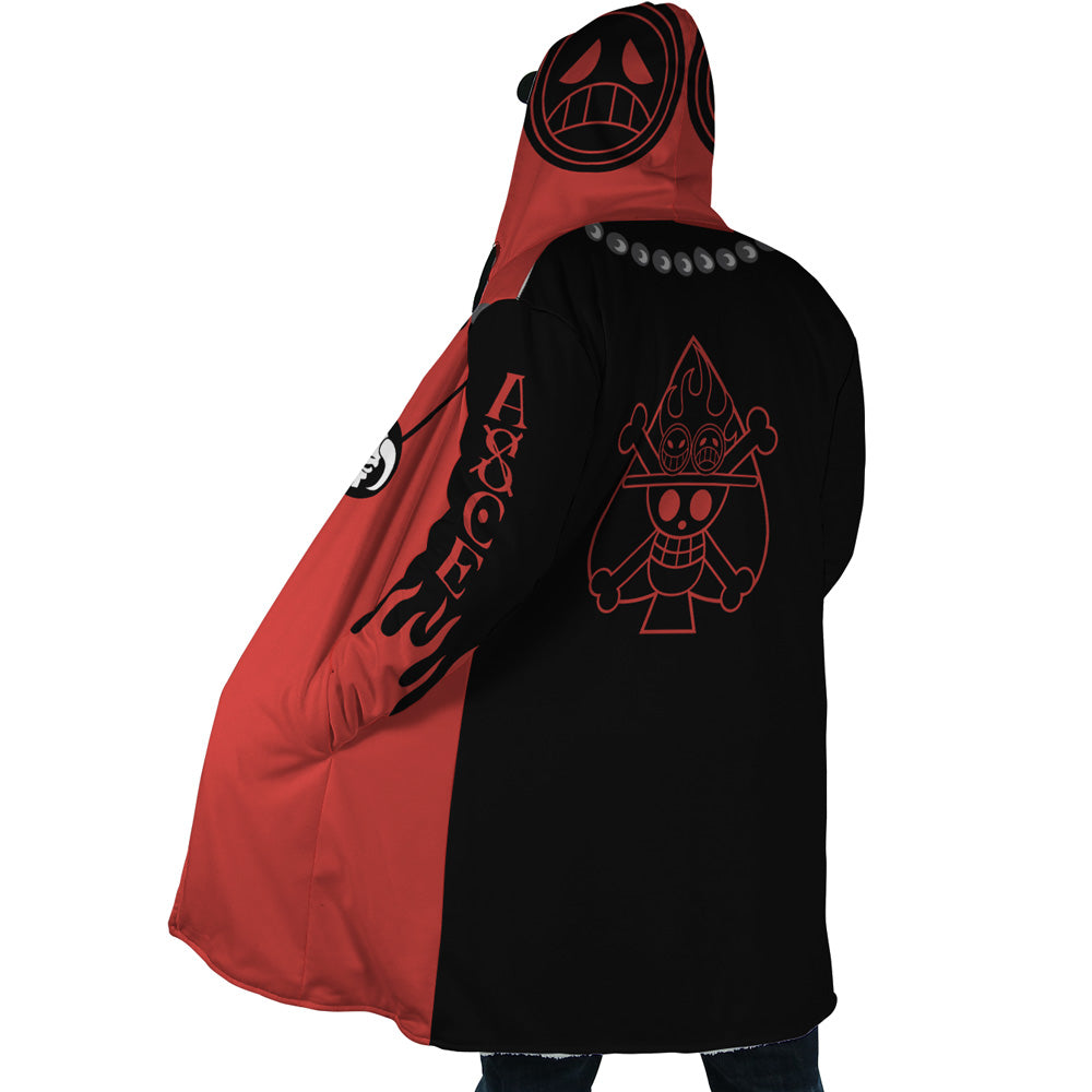 Red and Black Portgas d Ace's Arc One Piece Dream Cloak Coat