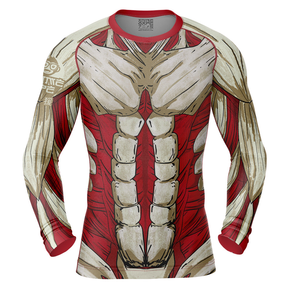 Reiner Braun Armored Attack on Titan Long Sleeve Rash Guard Compression Shirt
