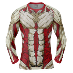 Reiner Braun Armored Attack on Titan Long Sleeve Rash Guard Compression Shirt