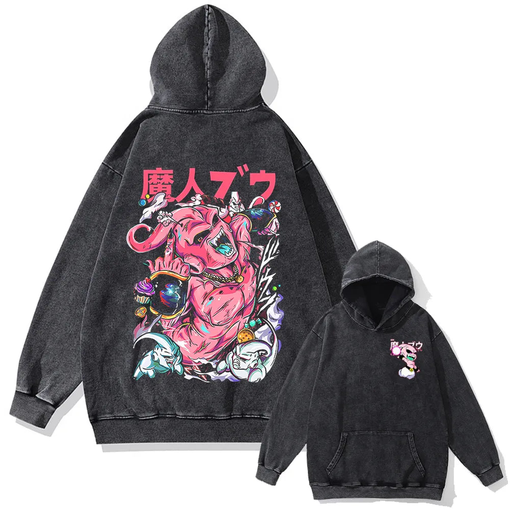  "Kid Buu" 2-Sided Vintage Oversized Hoodie