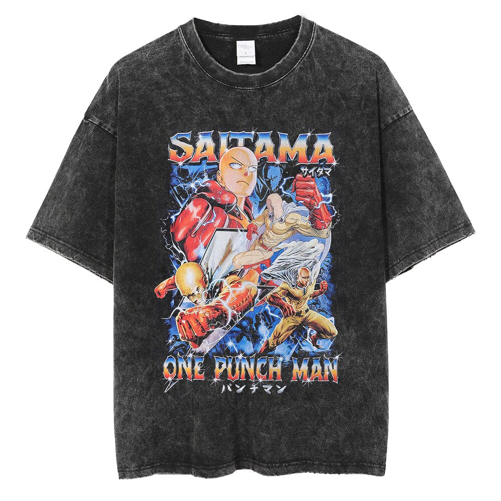  "Saitama V4" Vintage Oversized T Shirt