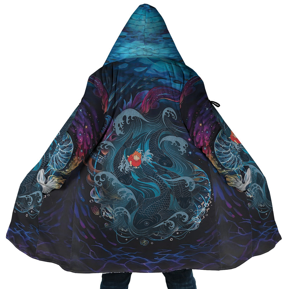 Trippy Sea Creatures Ponyo Studio Ghibli Dream Cloak Coat