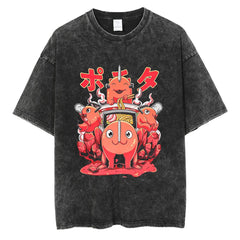  "Pochita" Vintage Oversized T Shirt