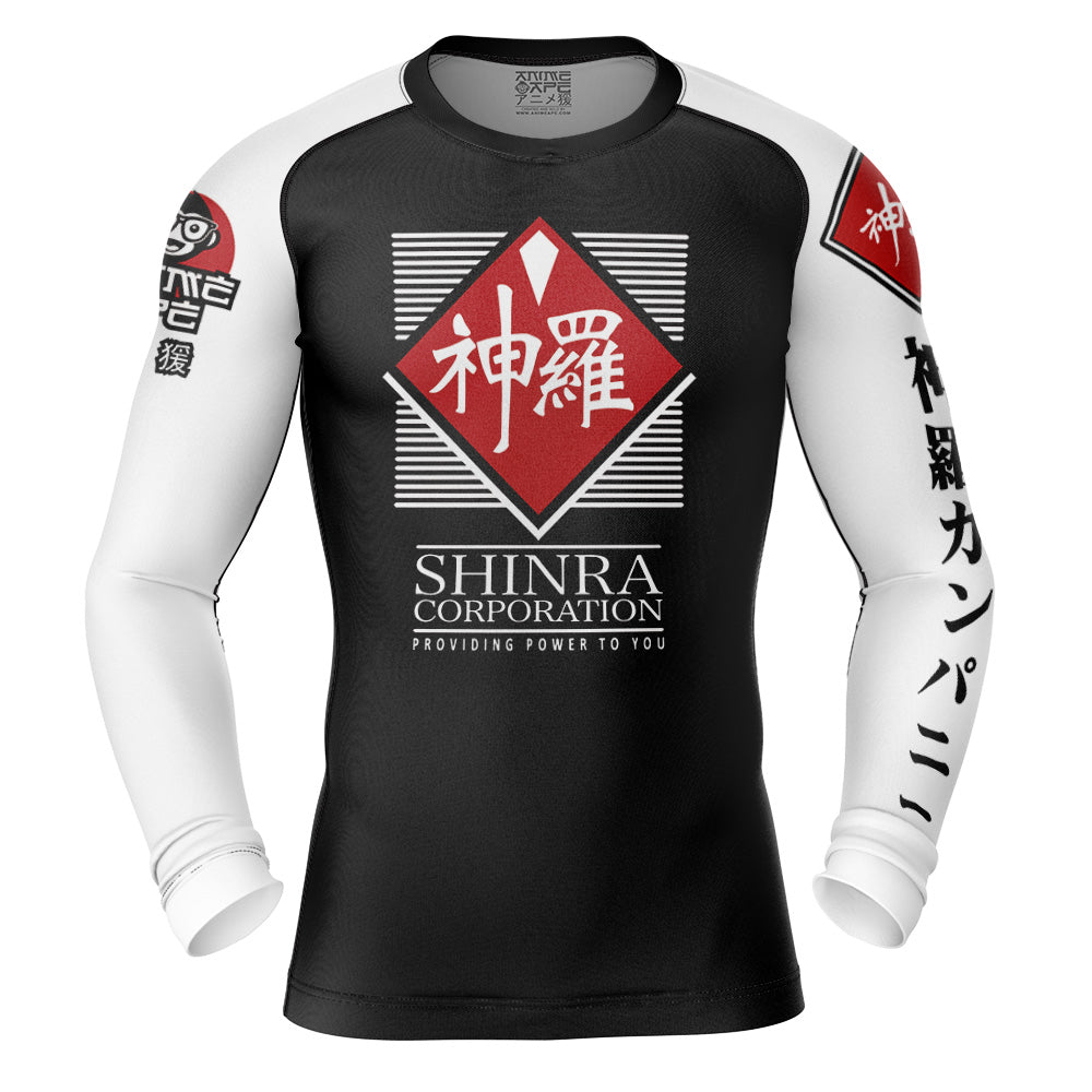 Shinra Electric Power Company FFVII Long Sleeve Rash Guard Compression Shirt