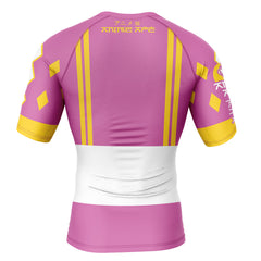 Pink Ranger Ninjetti Rangers Short Sleeve Rash Guard Compression Shirt