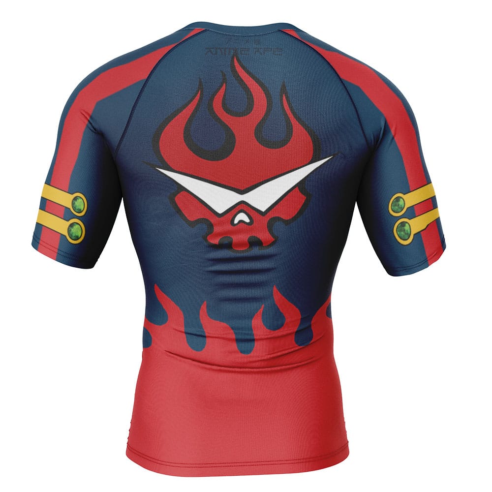 Simon Coat Gurren Lagann Short Sleeve Rash Guard Compression Shirt
