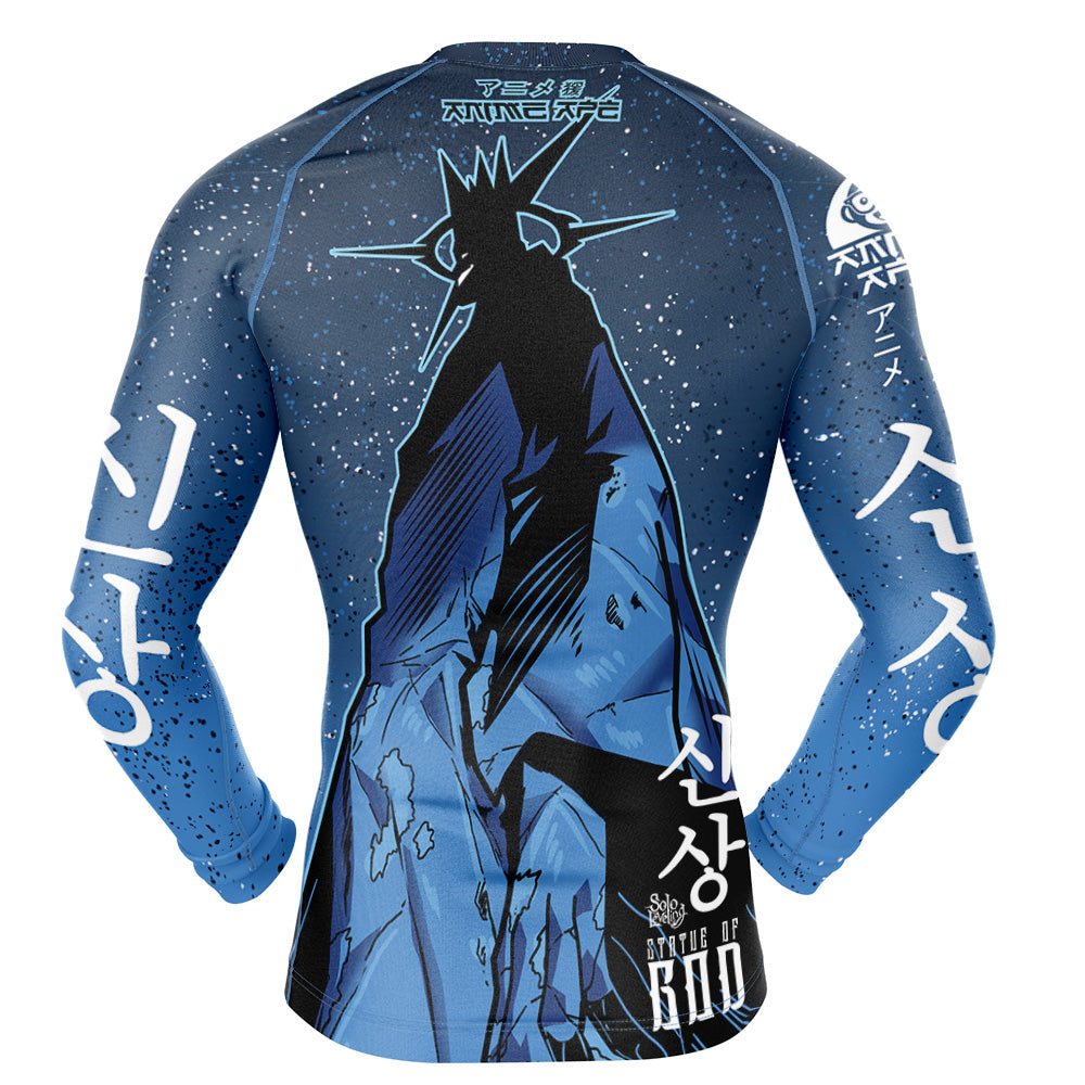 Statue of God Solo Leveling Long Sleeve Rash Guard Compression Shirt