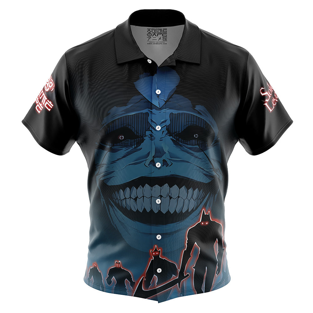 Statue of God Shin Sang Solo Leveling Button Up Hawaiian Shirt