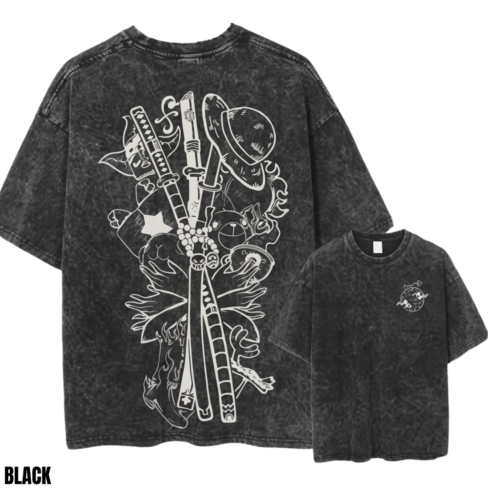 Straw Hat Crew Grand Line Icons Vintage Wash