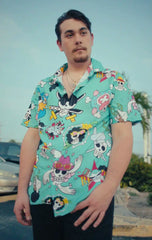 Strawhats Jolly Roger One Piece Button Up Hawaiian Shirt