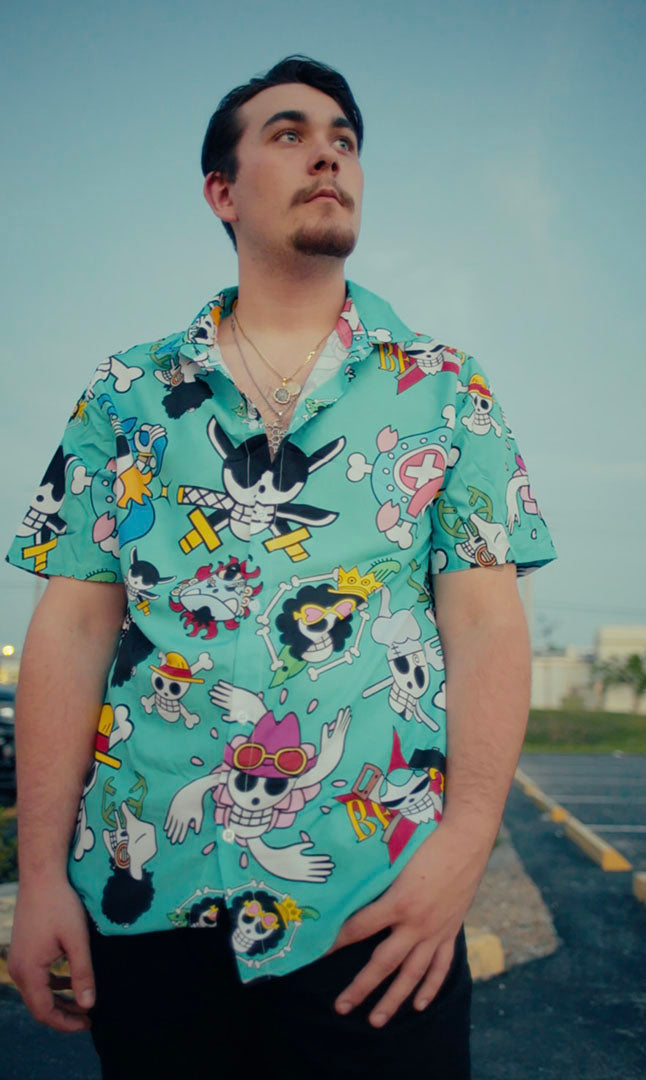 Strawhats Jolly Roger One Piece Button Up Hawaiian Shirt