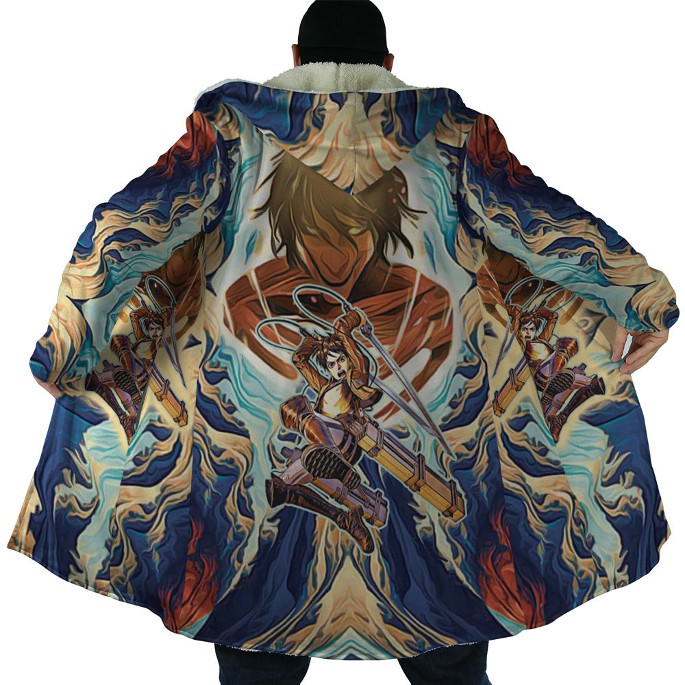 Trippy Eren Yeager Attack on Titan Dream Cloak Coat