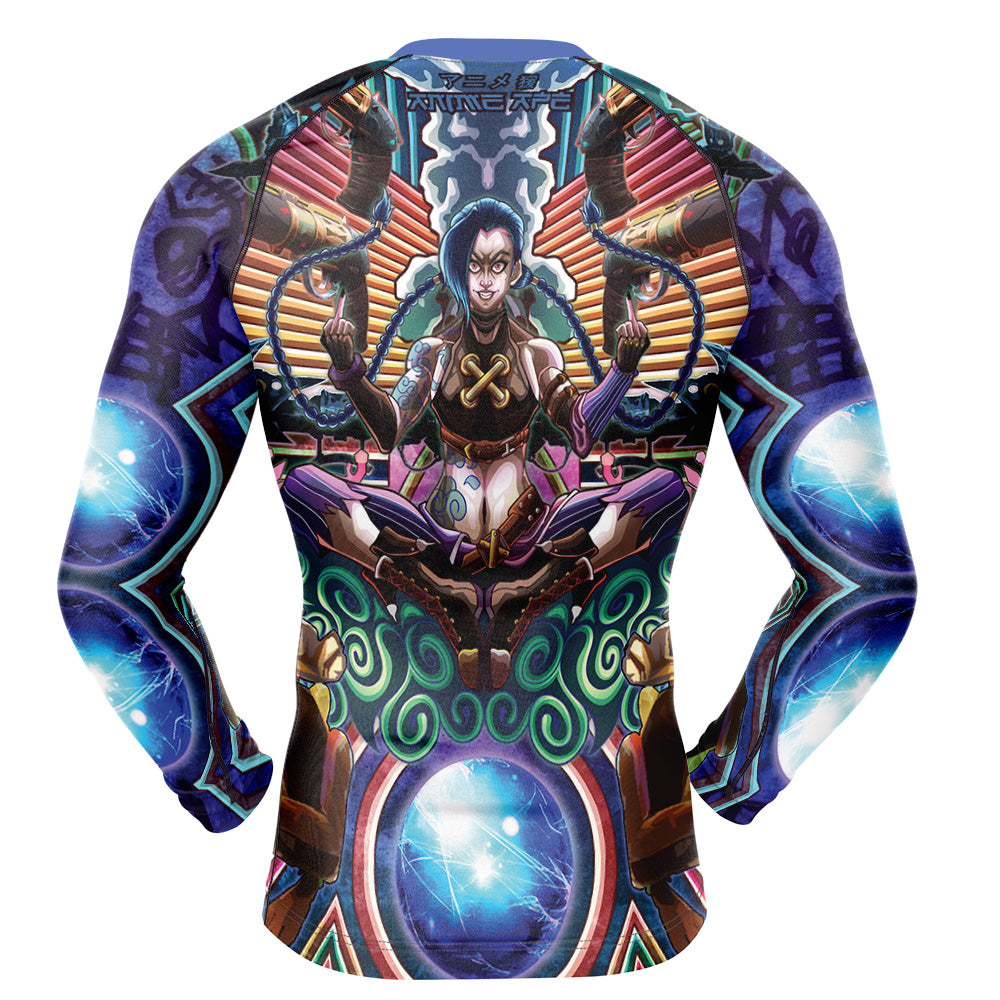 Trippy Jinx Arcane Long Sleeve Rash Guard Compression Shirt