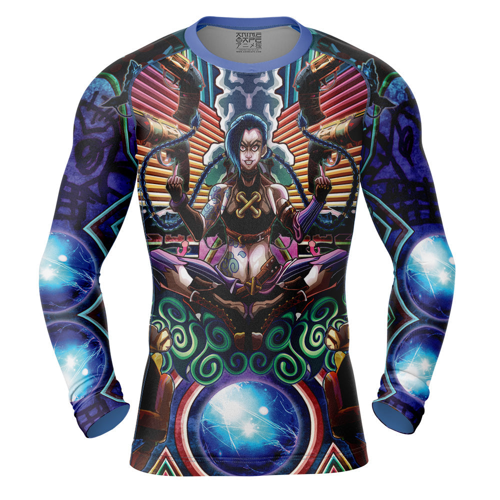 Trippy Jinx Arcane Long Sleeve Rash Guard Compression Shirt