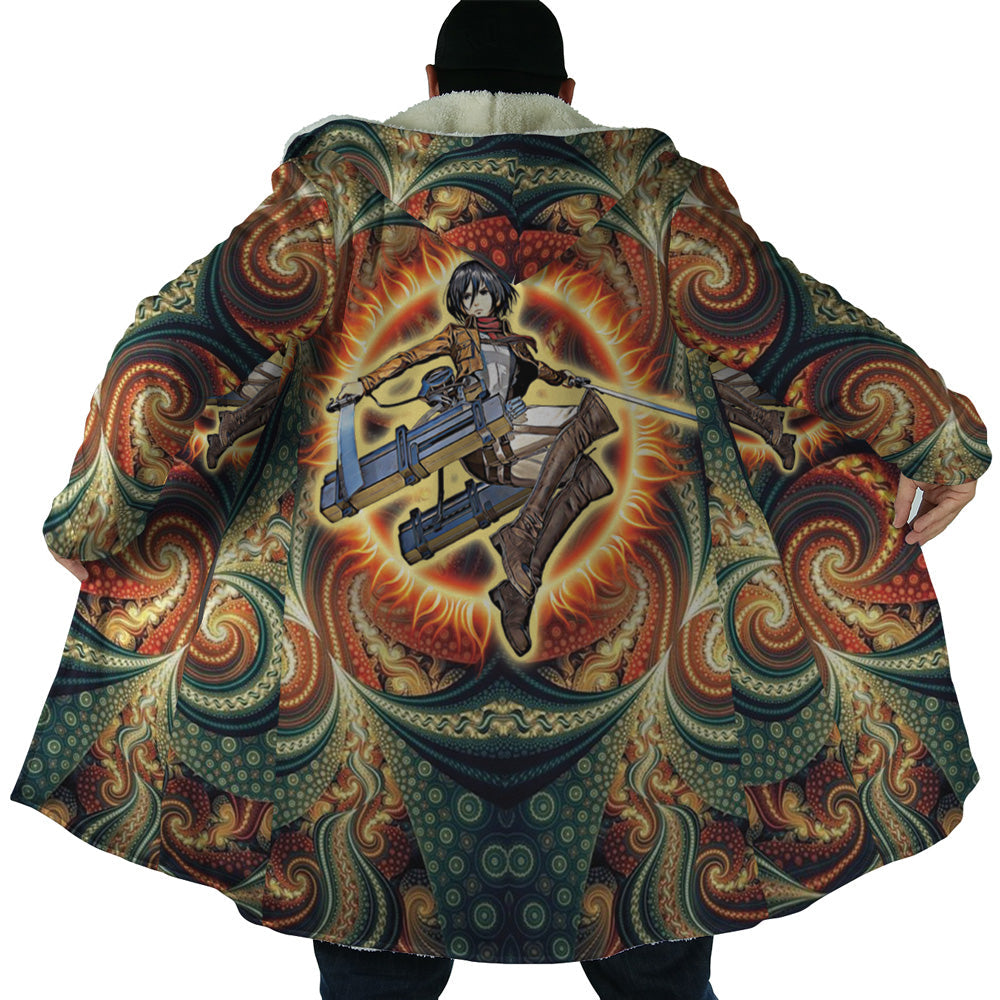 Trippy Mikasa Ackerman Attack on Titan Dream Cloak Coat