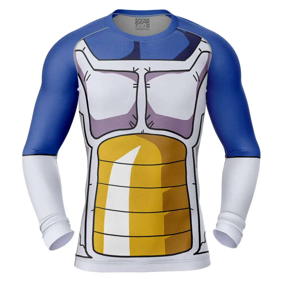 Vegeta Battle Suit Dragon Ball Z Long Sleeve Rash Guard Compression Shirt