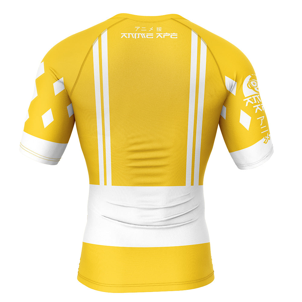 Yellow Ranger Ninjetti Rangers Short Sleeve Rash Guard Compression Shirt