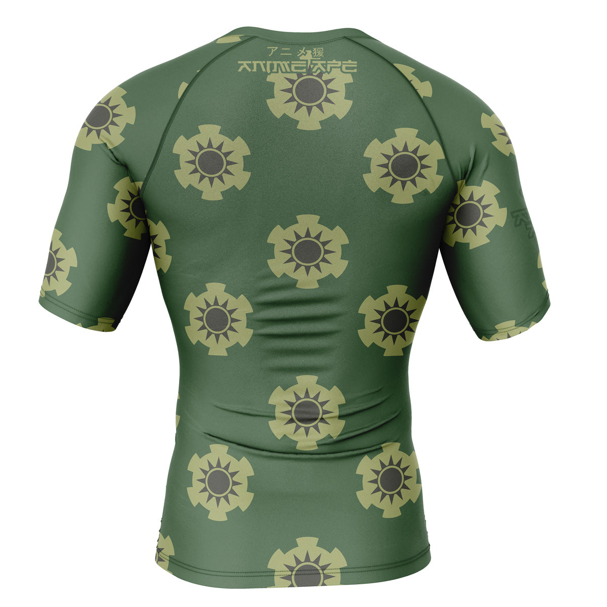 Zoro Wano pattern One Piece Short Sleeve Rash Guard Compression Shirt