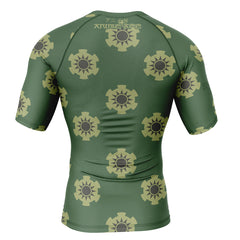 Zoro Wano pattern One Piece Short Sleeve Rash Guard Compression Shirt