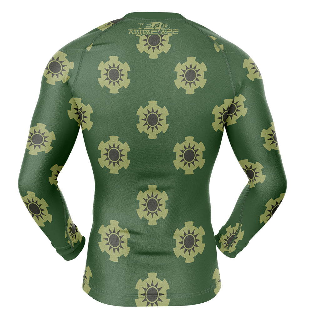 Zoro Wano pattern One Piece Long Sleeve Rash Guard Compression Shirt