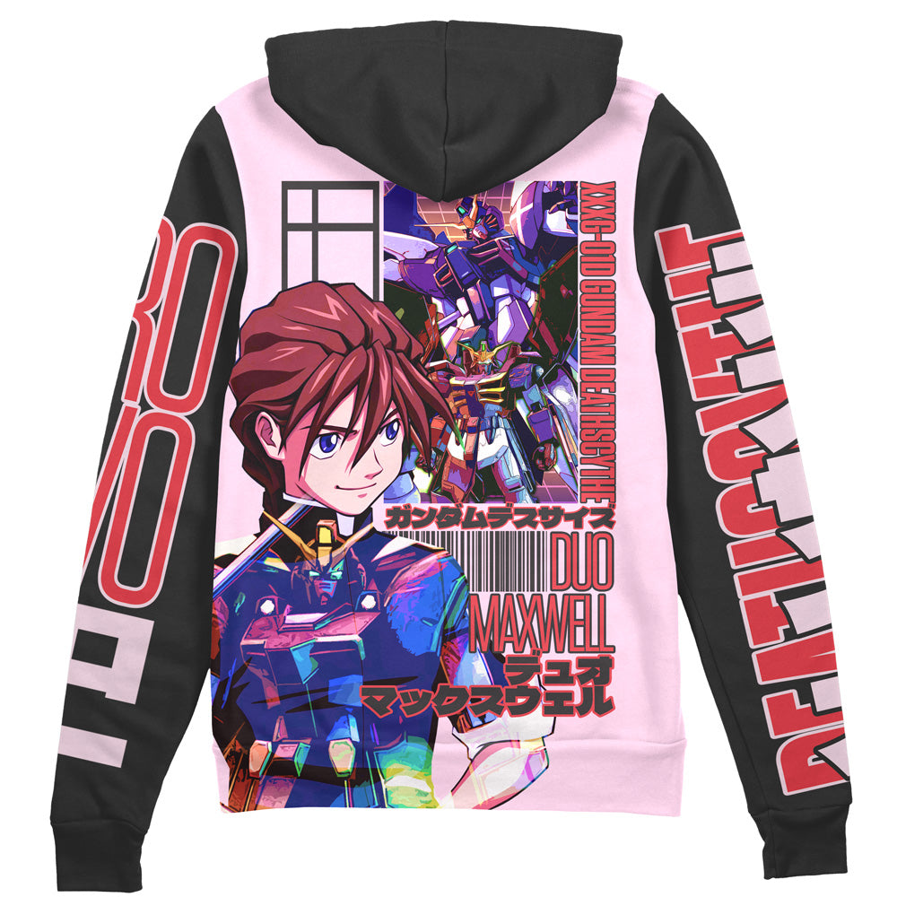 Deathscythe x Duo Maxwell Gundam Wing Endless Waltz Streetwear Zip Hoodie Jacket
