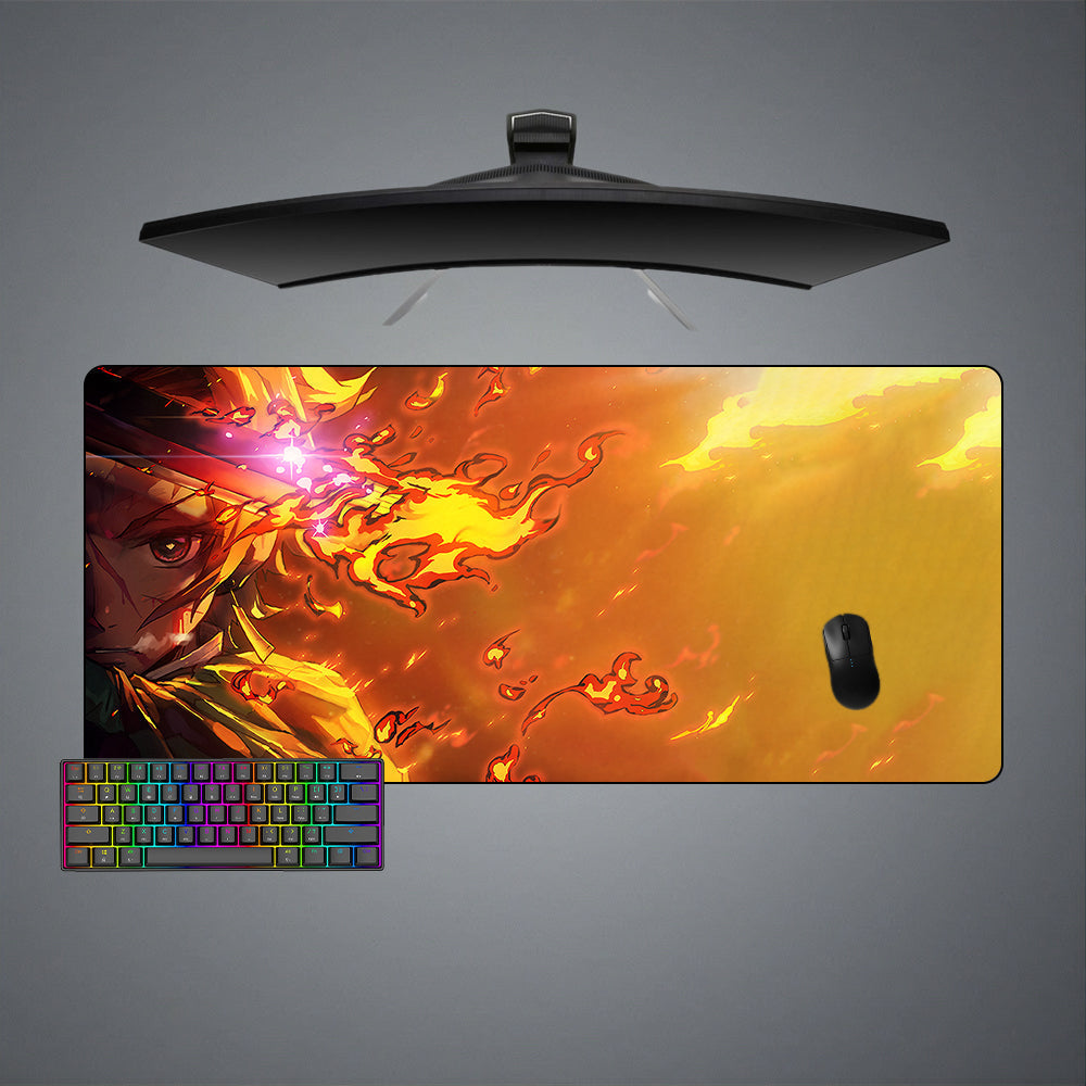 Demon Slayer Tanjiro Fire Size Gaming Mouse Pad