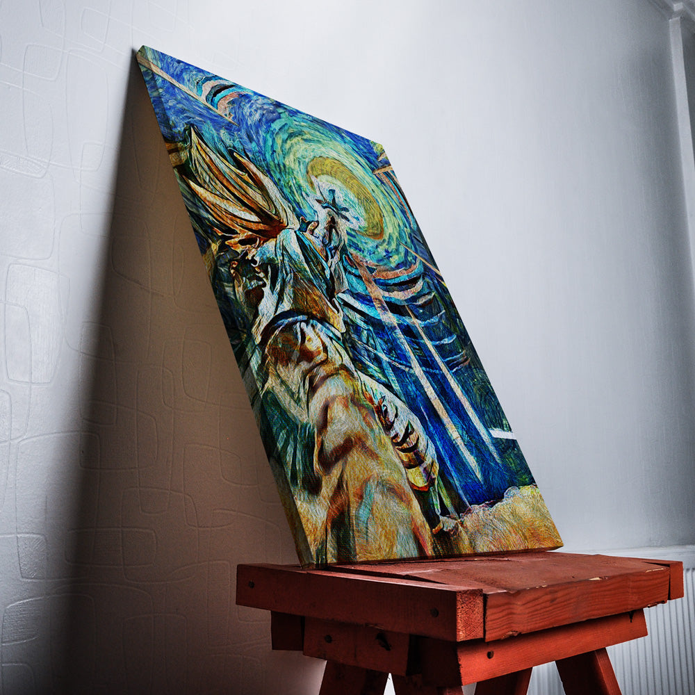 Dragon Ball Z Starry Night Kamehameha Canvas Print Wall Art