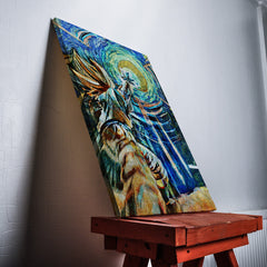 Dragon Ball Z Starry Night Kamehameha Canvas Print Wall Art