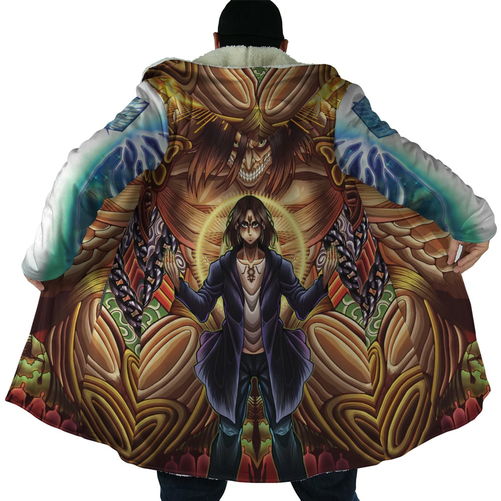 Trippy Eren Yeager Timeskip Attack on Titan Dream Cloak Coat