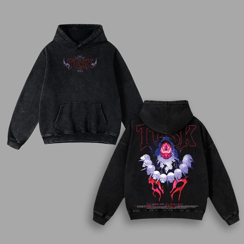 Kitsukai "Tusk" Solo Leveling Vintage Oversized Hoodie