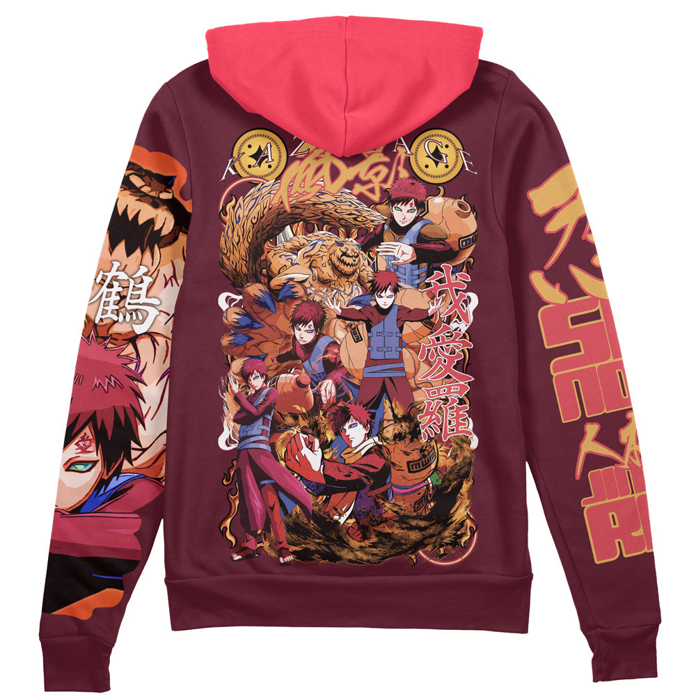 Gaara V2 Shippuden Streetwear Zip Hoodie Jacket