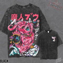 Kitsukai Kid Buu Majin Pump Cover Oversized Vintage Wash Heavyweight Graphic Tee