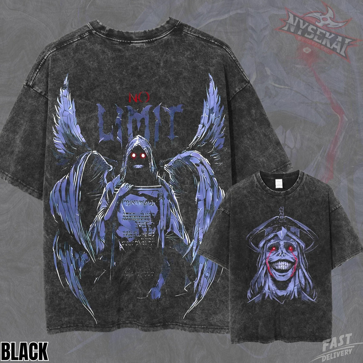 Kitsukai God Statue No Limit Pump Cover Oversized Vintage Wash Heavyweight Graphic Tee