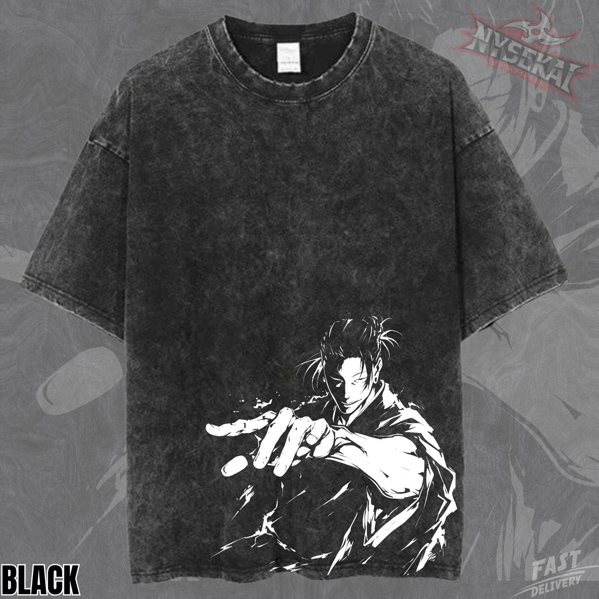 Kitsukai Suguru Geto Cursed Spirit Manipulation Pump Cover Oversized Vintage Wash Heavyweight Graphic Tee